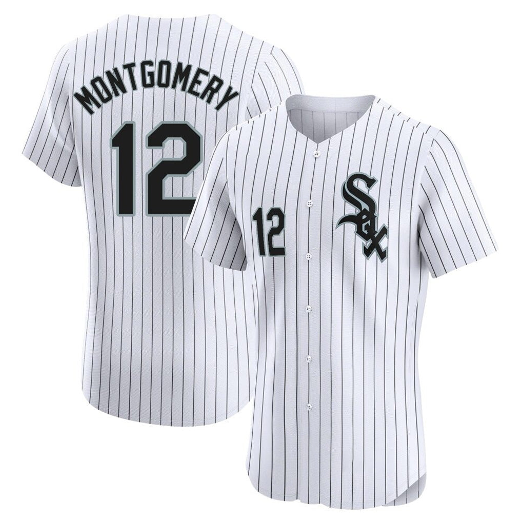 Odoa C.White Sox #12 Colson Montgomery Player White Stripe Limited Elite Home Stitched Jerseys