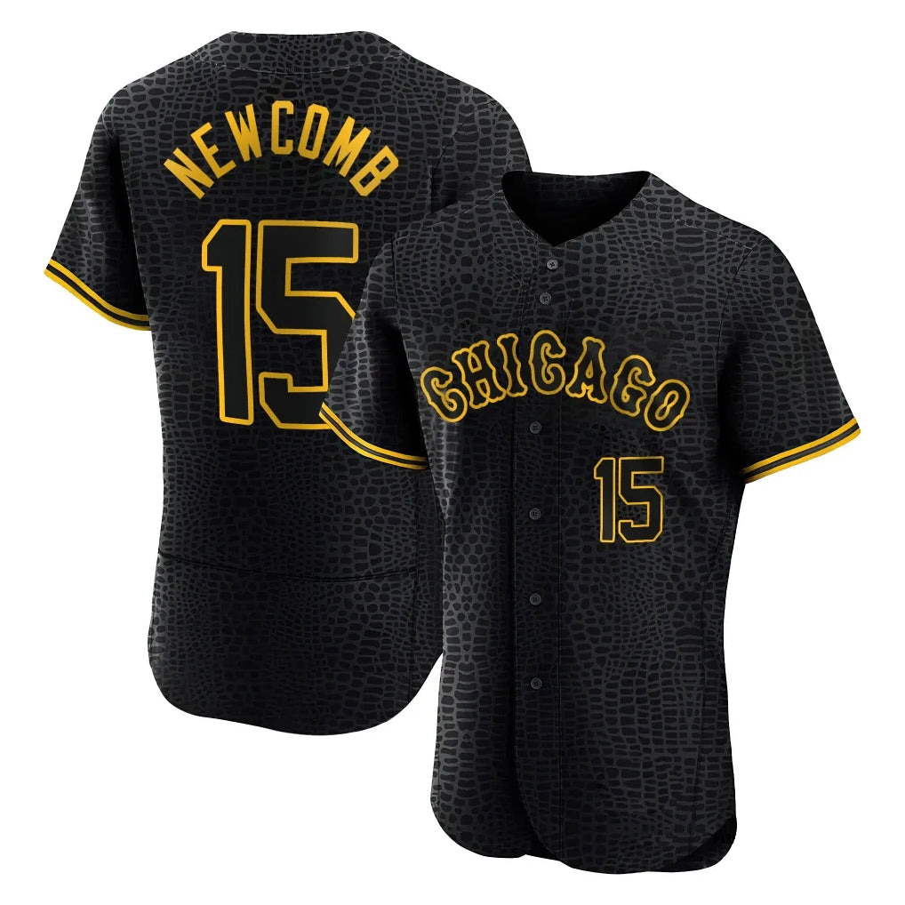 Odoa C.White Sox #15 Sean Newcomb Player Black Snake Skin City Limited Elite Home Stitched Jerseys