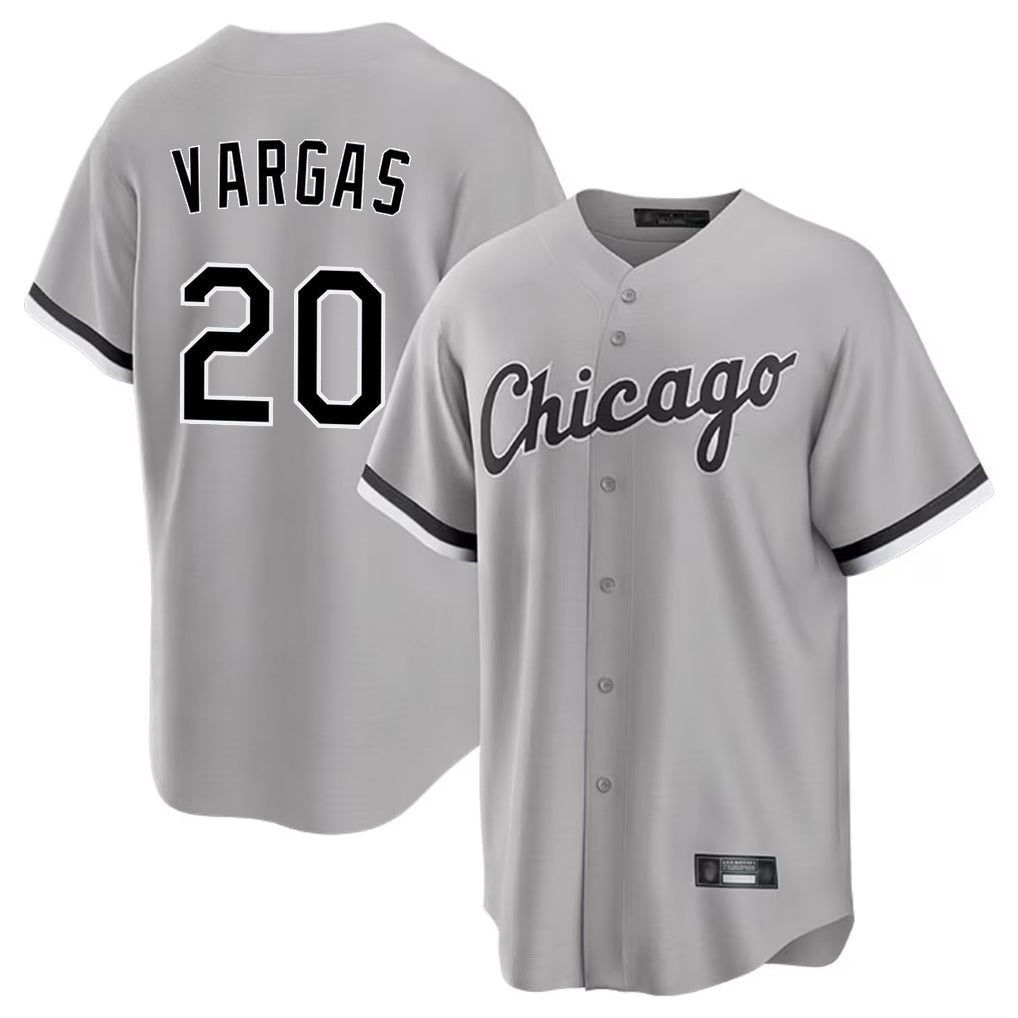 Odoa C.White Sox #20 Miguel Vargas Player Gray Home Game Stitched Jerseys
