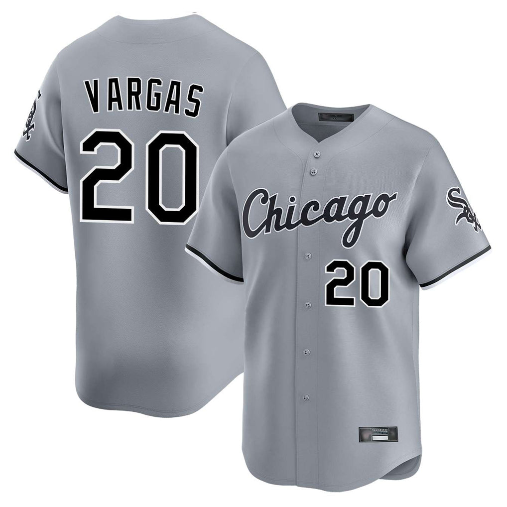 Odoa C.White Sox #20 Miguel Vargas Player Gray Road Limited Home Stitched Jerseys