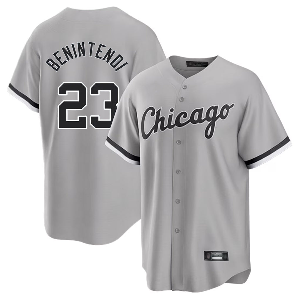 Odoa C.White Sox #23 Andrew Benintendi Player Gray Home Game Stitched Jerseys