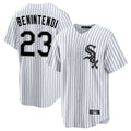 Odoa C.White Sox #23 Andrew Benintendi Player White Stripe Home Game Stitched Jerseys