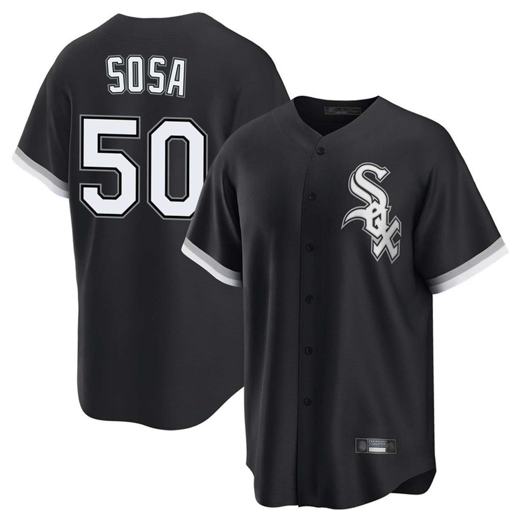 Odoa C.White Sox #50 Lenyn Sosa Player Black Home Game Stitched Jerseys