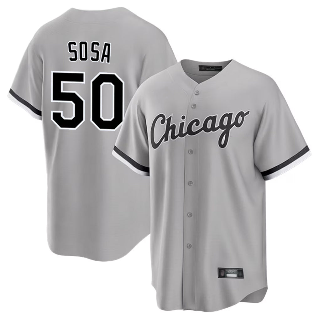 Odoa C.White Sox #50 Lenyn Sosa Player Gray Home Game Stitched Jerseys