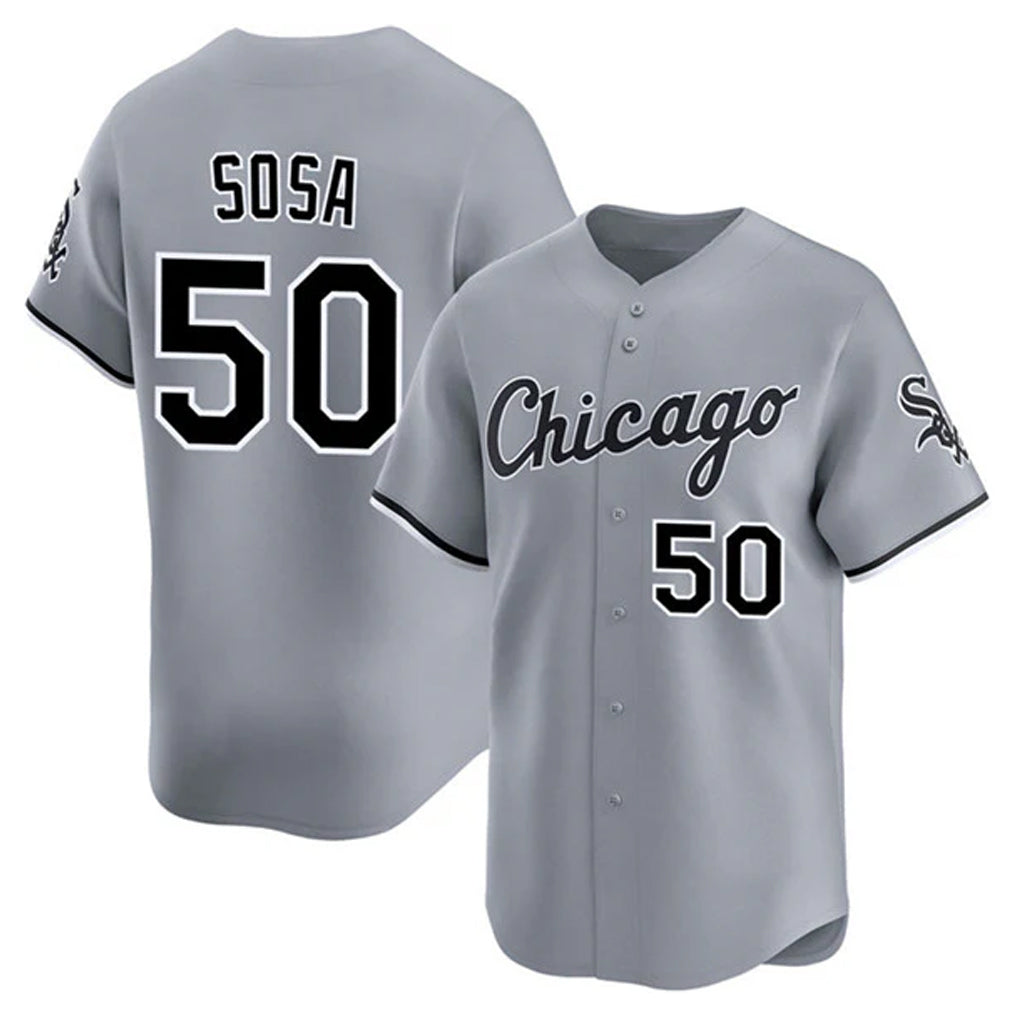 Odoa C.White Sox #50 Lenyn Sosa Player Gray Road Limited Home Stitched Jerseys