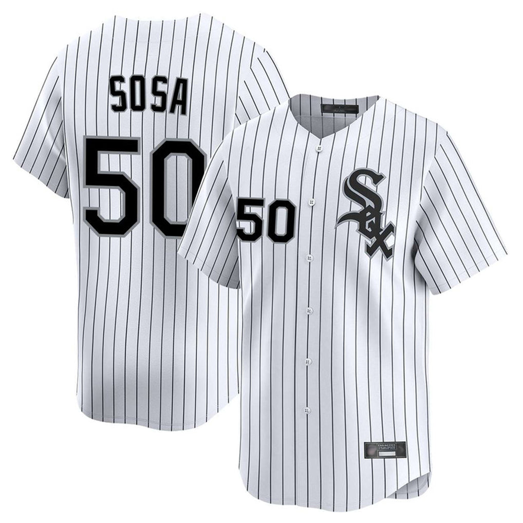 Odoa C.White Sox #50 Lenyn Sosa Player White Stripe Limited Home Stitched Jerseys