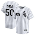 Odoa C.White Sox #50 Lenyn Sosa Player White Stripe Limited Home Stitched Jerseys