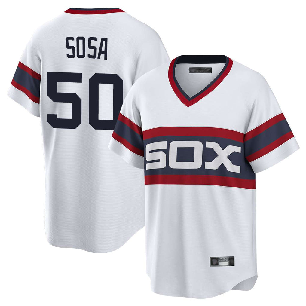 Odoa C.White Sox #50 Lenyn Sosa Player White T-shirt Home Game Stitched Jerseys