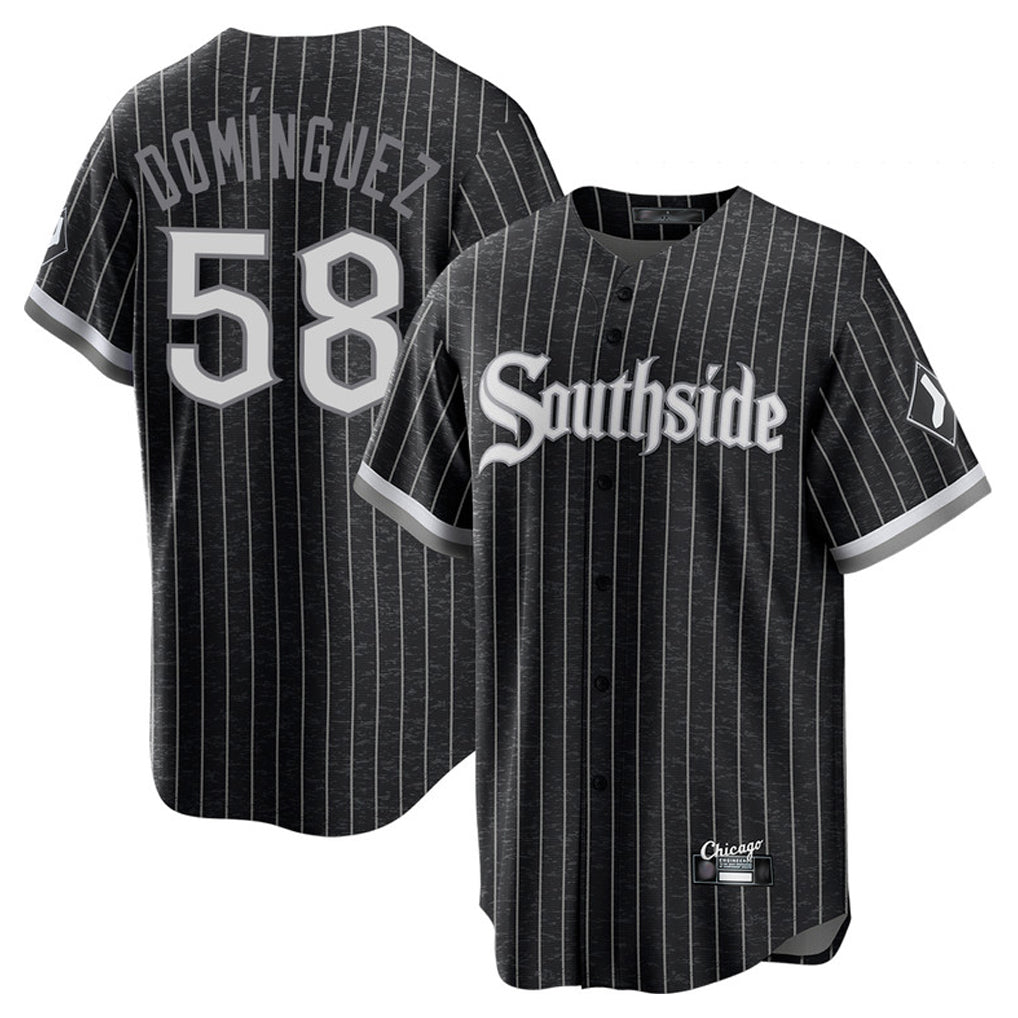 Odoa C.White Sox #58 Seranthony Dom¡§anguez Player Black City Connect Home Game Stitched Jerseys