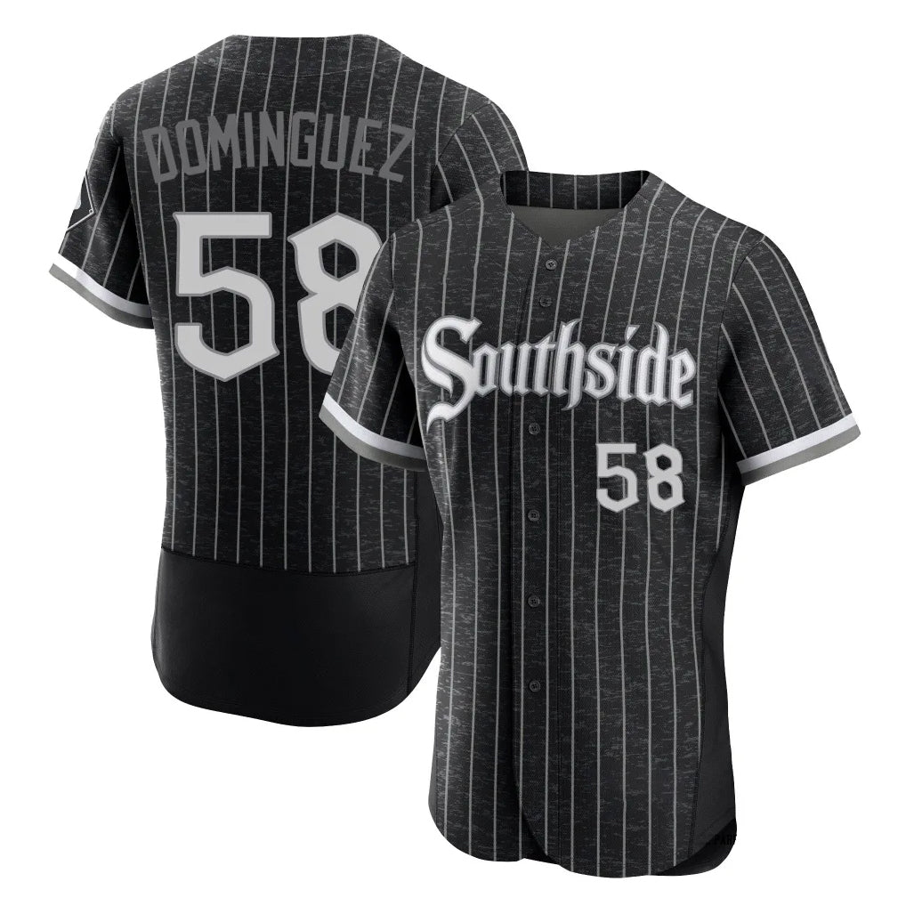 Odoa C.White Sox #58 Seranthony Dom¡§anguez Player Black City Connect Limited Elite Home Stitched Jerseys