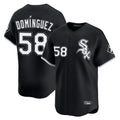 Odoa C.White Sox #58 Seranthony Dom¡§anguez Player Black Limited Home Stitched Jerseys