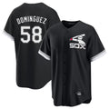 Odoa C.White Sox #58 Seranthony Dom¡§anguez Player Black Spring Training Game Stitched Jerseys