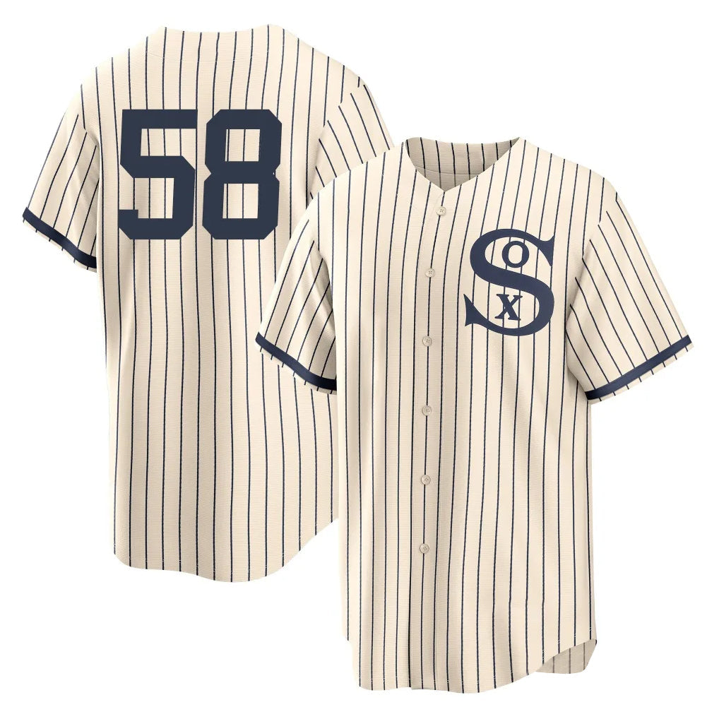 Odoa C.White Sox #58 Seranthony Dom¡§anguez Player Cream Field of Dreams Home Game Stitched Jerseys