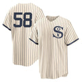 Odoa C.White Sox #58 Seranthony Dom¡§anguez Player Cream Field of Dreams Home Game Stitched Jerseys