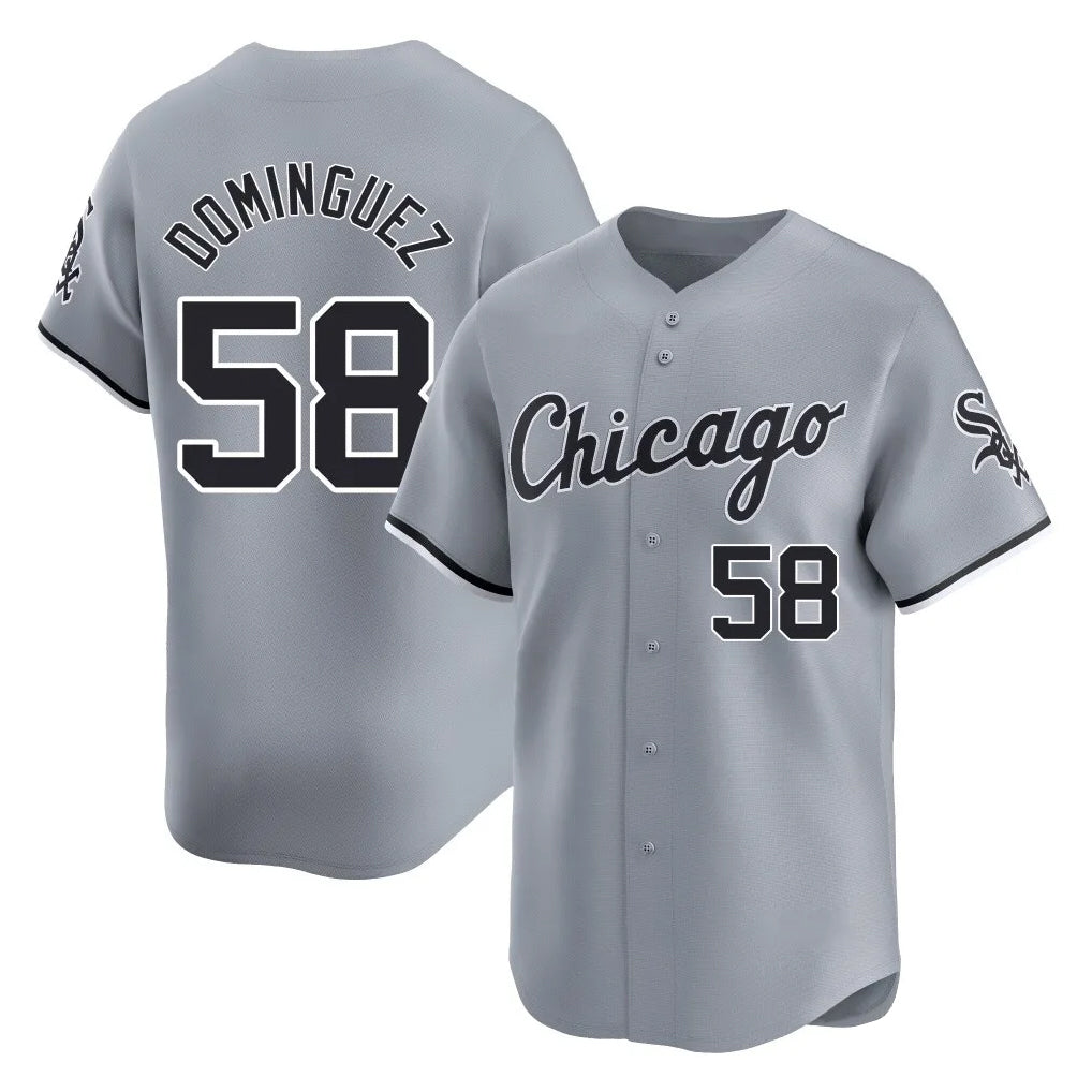 Odoa C.White Sox #58 Seranthony Dom¡§anguez Player Gray Road Limited Home Stitched Jerseys