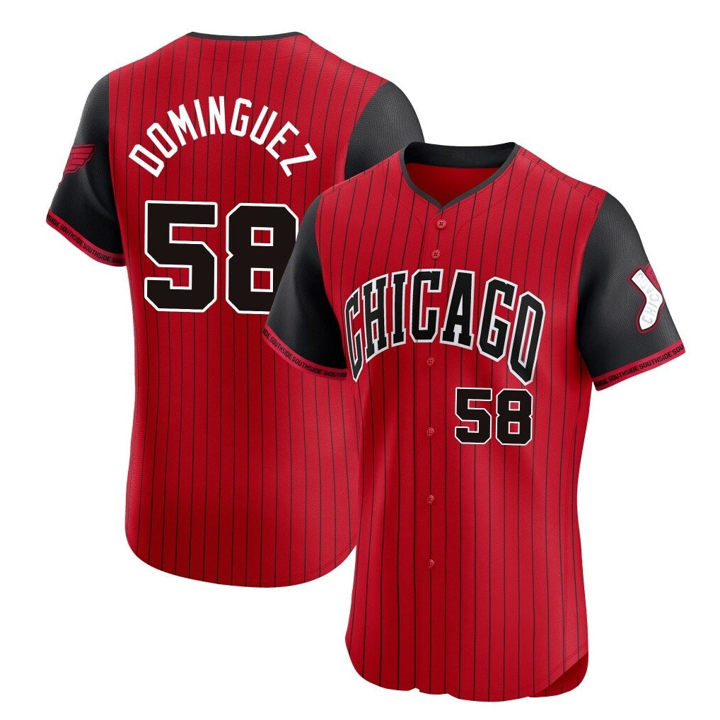 Odoa C.White Sox #58 Seranthony Dom¡§anguez Player Red City Connect Limited Elite Home Stitched Jerseys