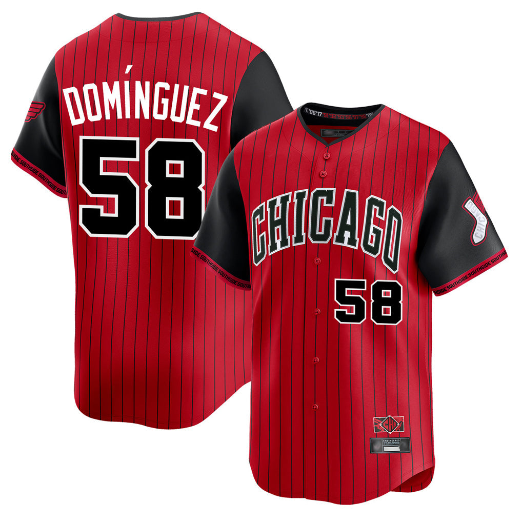 Odoa C.White Sox #58 Seranthony Dom¡§anguez Player Red City Connect Limited Home Stitched Jerseys
