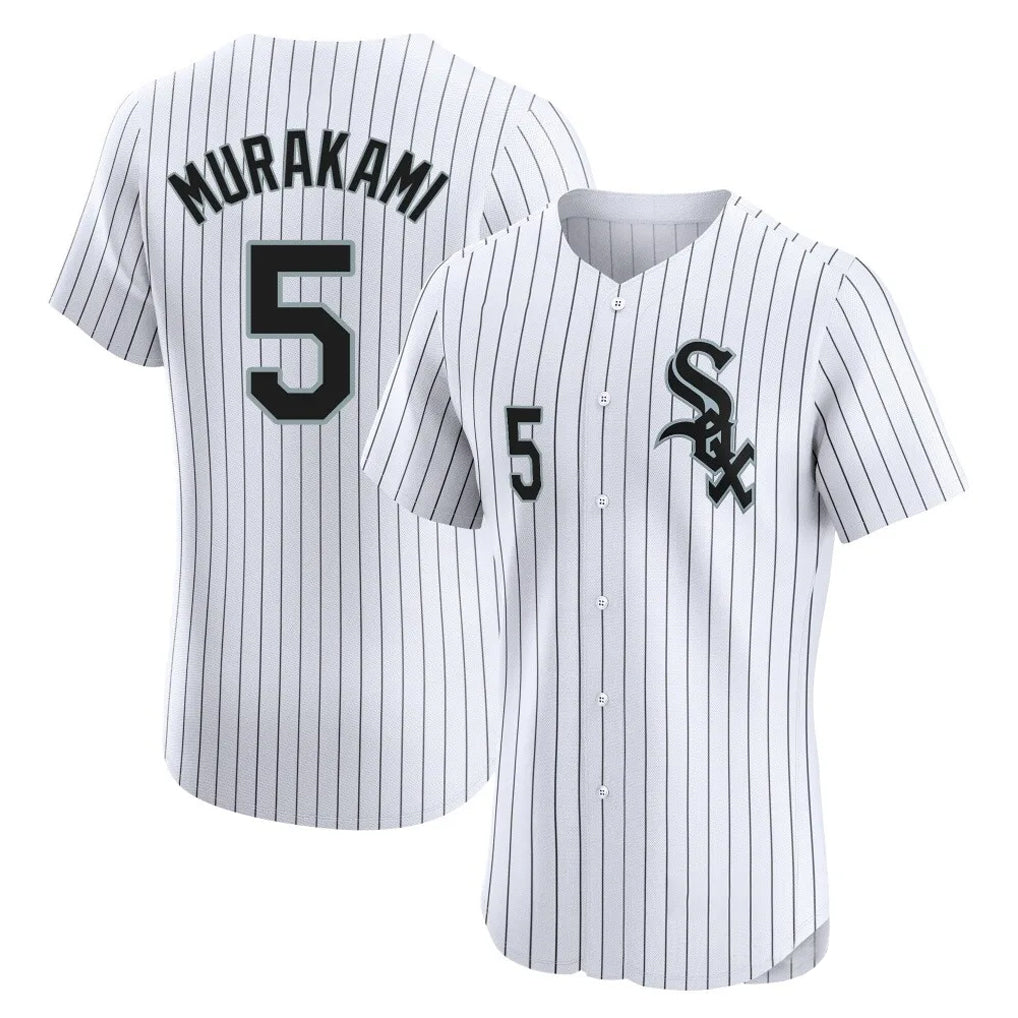 Odoa C.White Sox #5 Munetaka Murakami Player White Stripe Limited Elite Home Stitched Jerseys