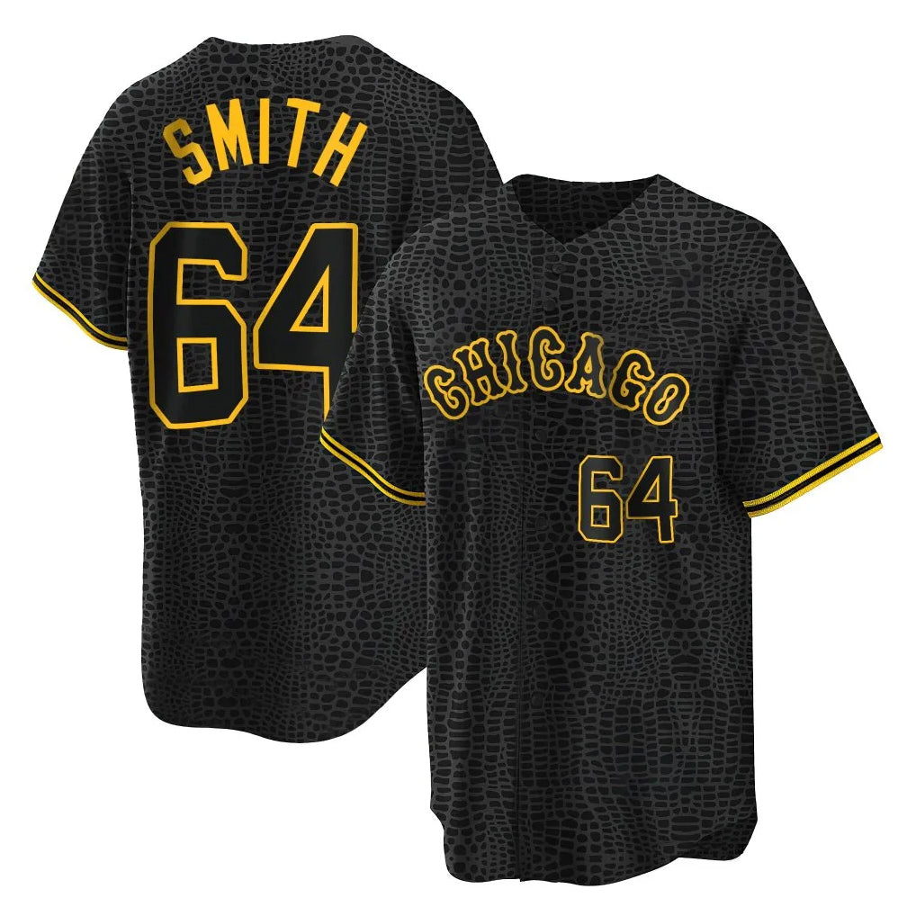 Odoa C.White Sox #64 Shane Smith Player Black Snake Skin City Home Game Stitched Jerseys