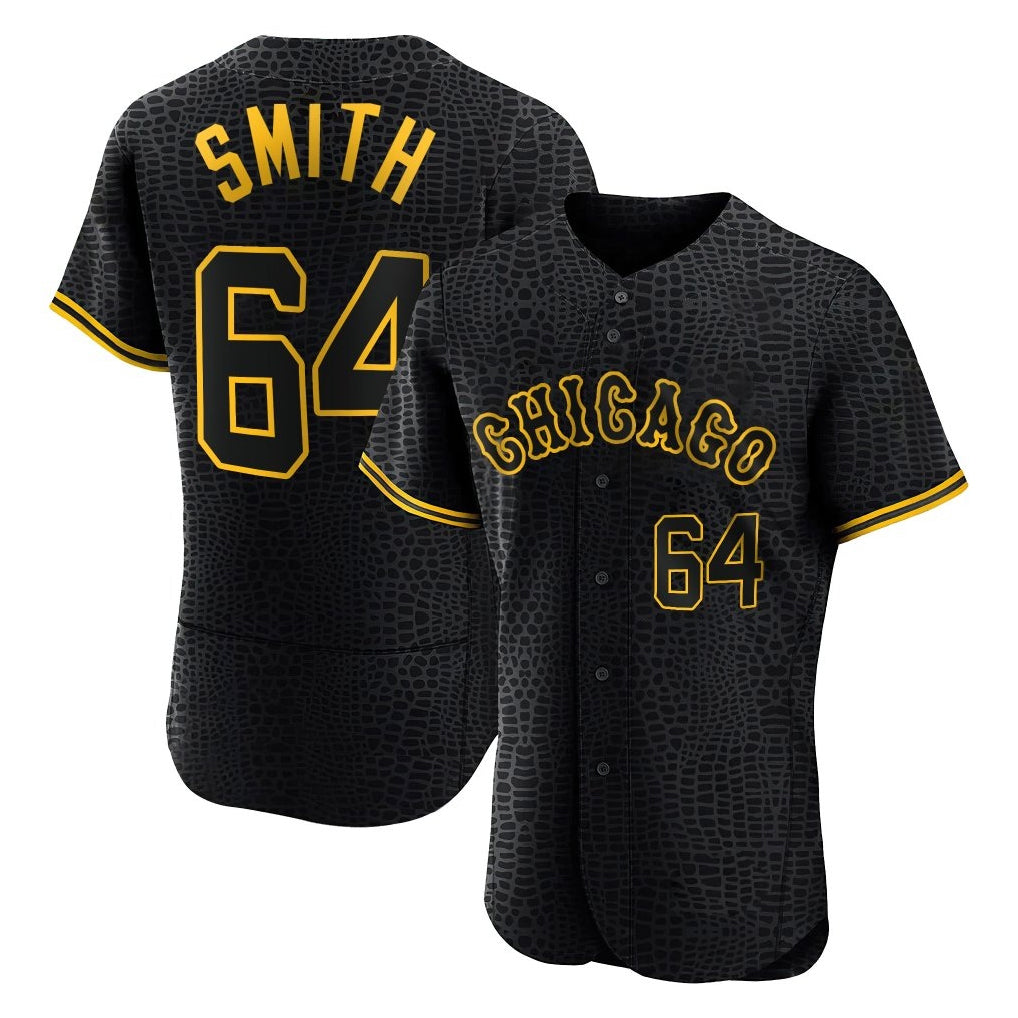 Odoa C.White Sox #64 Shane Smith Player Black Snake Skin City Limited Elite Home Stitched Jerseys