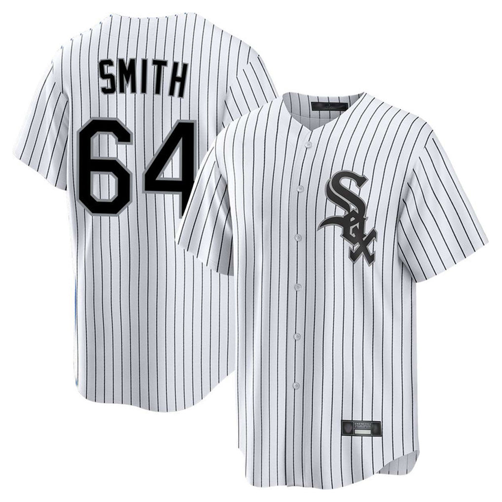 Odoa C.White Sox #64 Shane Smith Player White Stripe Home Game Stitched Jerseys
