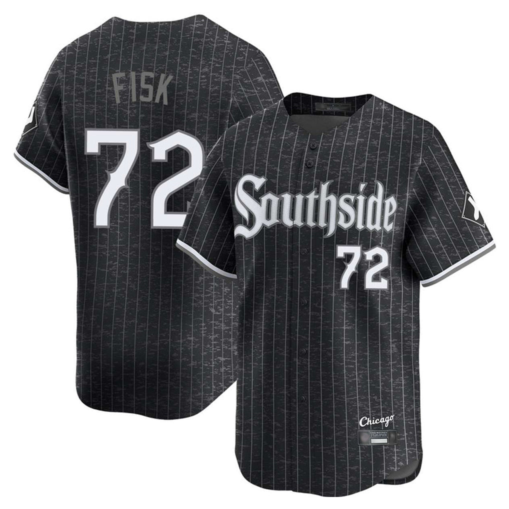 Odoa C.White Sox #72 Carlton Fisk Player Black City Connect Limited Home Stitched Jerseys