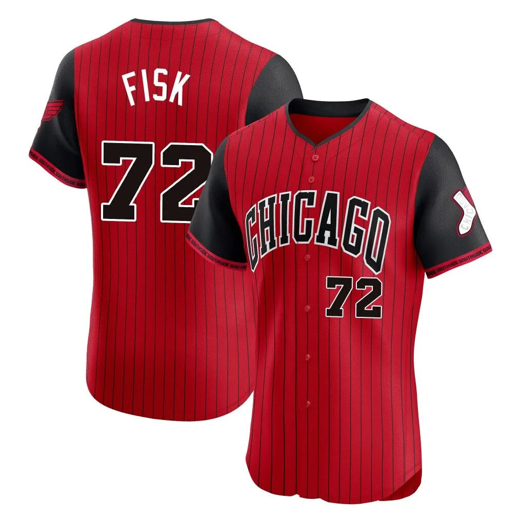 Odoa C.White Sox #72 Carlton Fisk Player Red City Connect Limited Elite Home Stitched Jerseys
