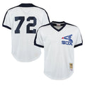 Odoa C.White Sox #72 Carlton Fisk Player White Mitchell & Ness Cooperstown Collection Mesh Game Stitched Jerseys