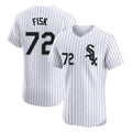 Odoa C.White Sox #72 Carlton Fisk Player White Stripe Limited Elite Home Stitched Jerseys