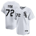 Odoa C.White Sox #72 Carlton Fisk Player White Stripe Limited Home Stitched Jerseys