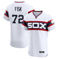 Odoa C.White Sox #72 Carlton Fisk Player White T-shirt Limited Elite Home Stitched Jerseys