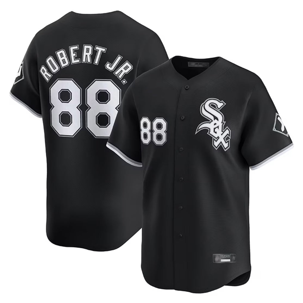 Odoa C.White Sox #88 Luis Robert Jr Player Black Limited Home Stitched Jerseys