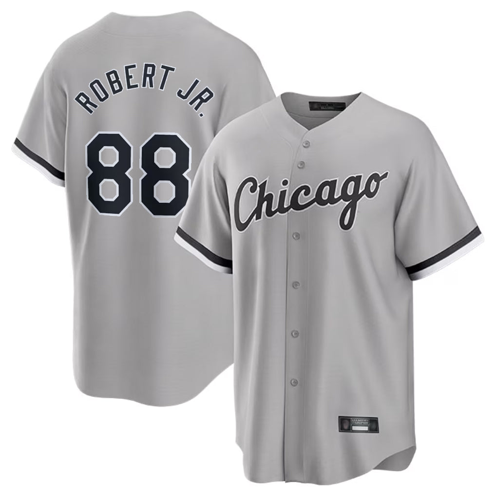 Odoa C.White Sox #88 Luis Robert Jr Player Gray Home Game Stitched Jerseys