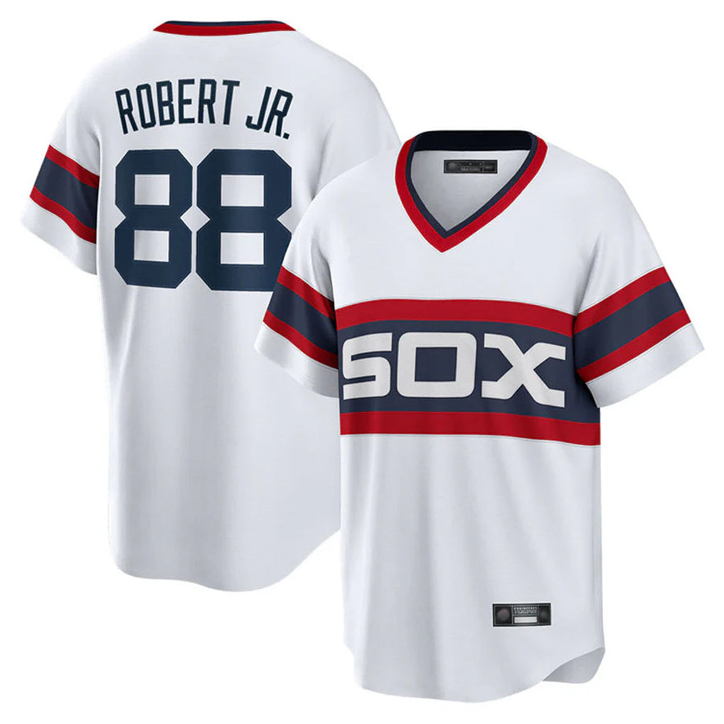 Odoa C.White Sox #88 Luis Robert Jr Player White T-shirt Home Game Stitched Jerseys