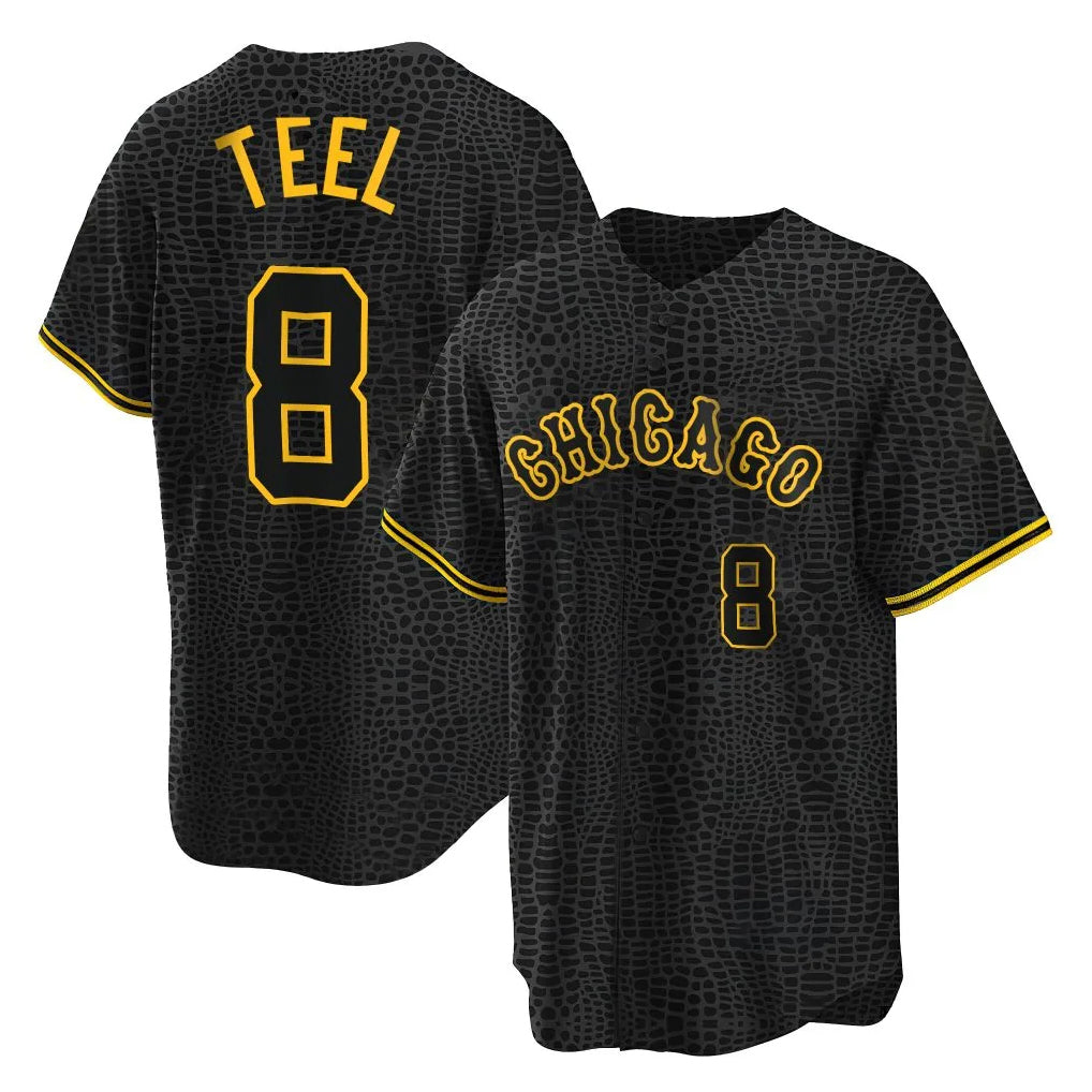 Odoa C.White Sox #8 Kyle Teel Player Black Snake Skin City Home Game Stitched Jerseys