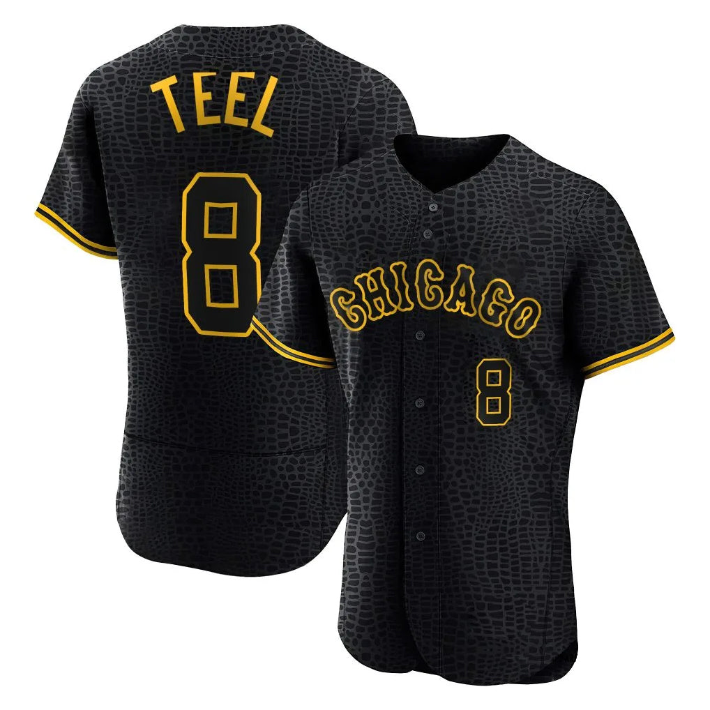 Odoa C.White Sox #8 Kyle Teel Player Black Snake Skin City Limited Elite Home Stitched Jerseys