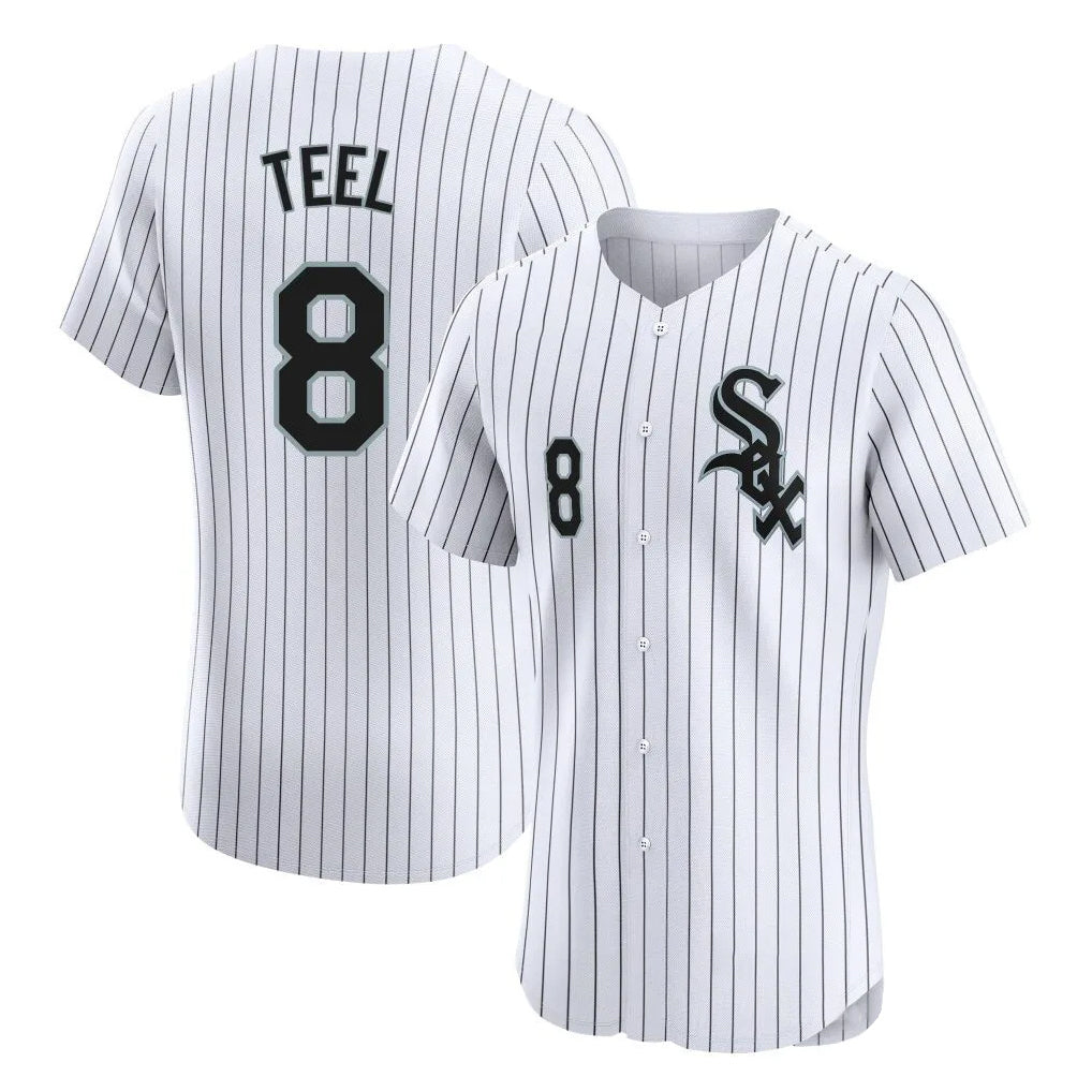 Odoa C.White Sox #8 Kyle Teel Player White Stripe Limited Elite Home Stitched Jerseys