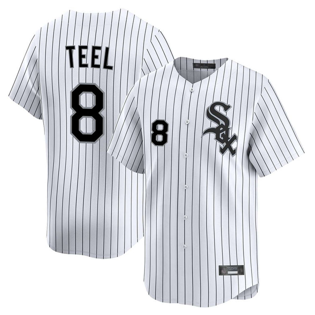 Odoa C.White Sox #8 Kyle Teel Player White Stripe Limited Home Stitched Jerseys