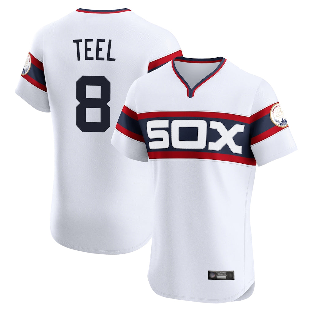 Odoa C.White Sox #8 Kyle Teel Player White T-shirt Limited Elite Home Stitched Jerseys