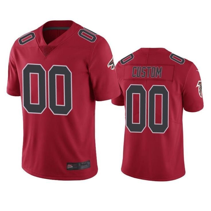 Odoa Custom A.Falcons Red Color Rush Limited Stitched Jerseys