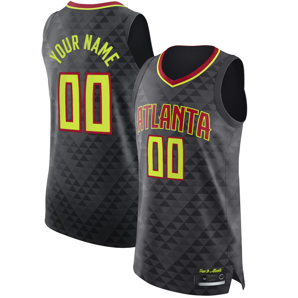 Odoa Custom A.Hawks Black Authentic Jerseys - Icon Edition