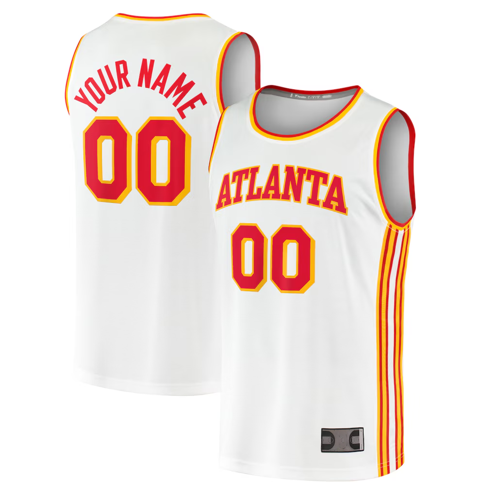 Odoa Custom A.Hawks White Fast Break Replica Jerseys - Association Edition