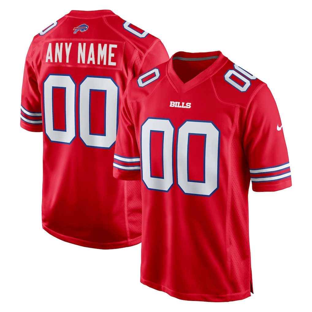 Odoa Custom B.Bills Red Alternate Game Stitched Jerseys