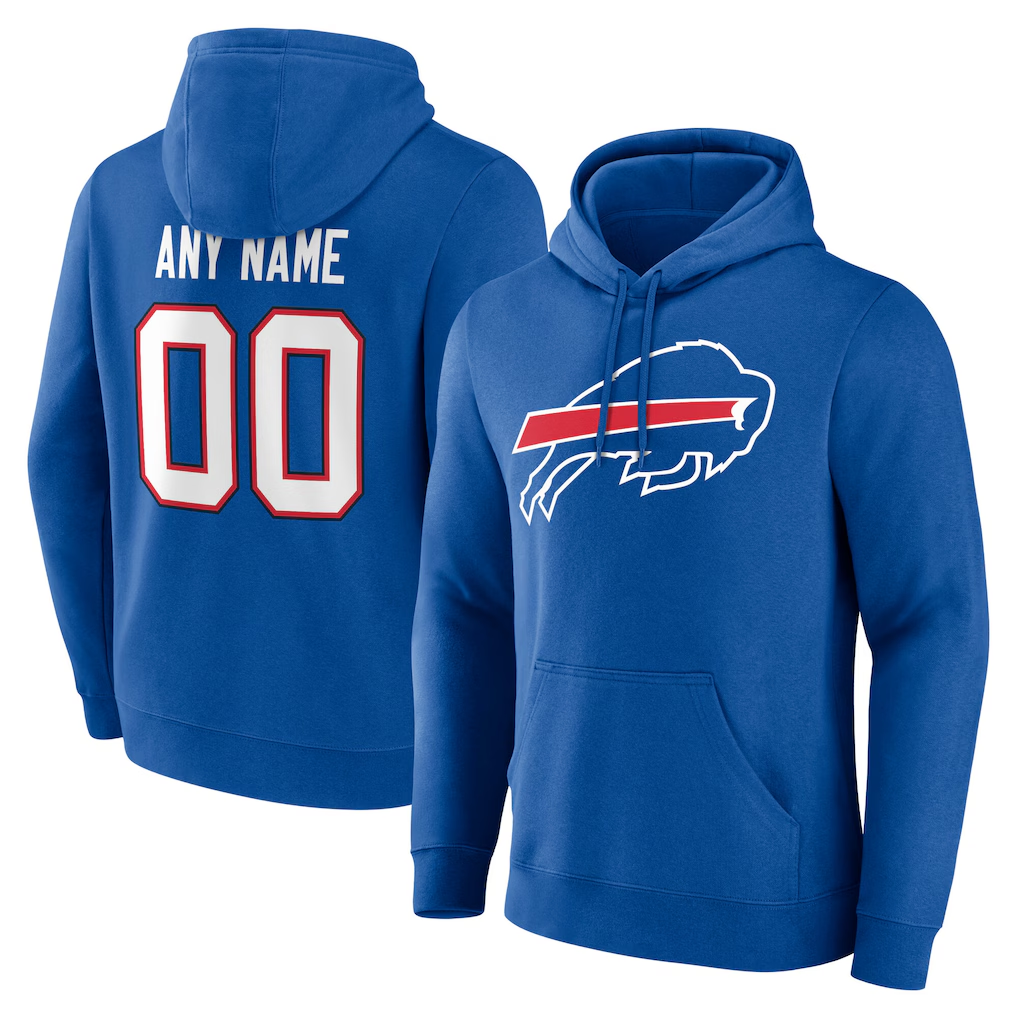 Odoa Custom B.Bills Team Authentic Personalized Name & Number Hoodie Stitched Jerseys