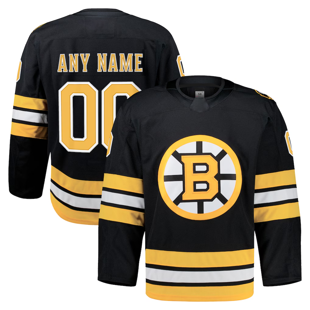Odoa Custom B.Bruins Black Home Authentic Pro Stitched Jerseys