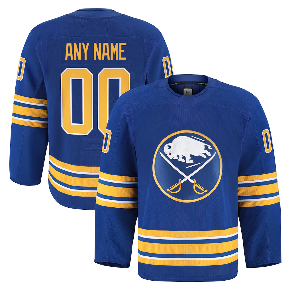 Odoa Custom B.Sabres Royal Home Authentic Pro Stitched Jerseys