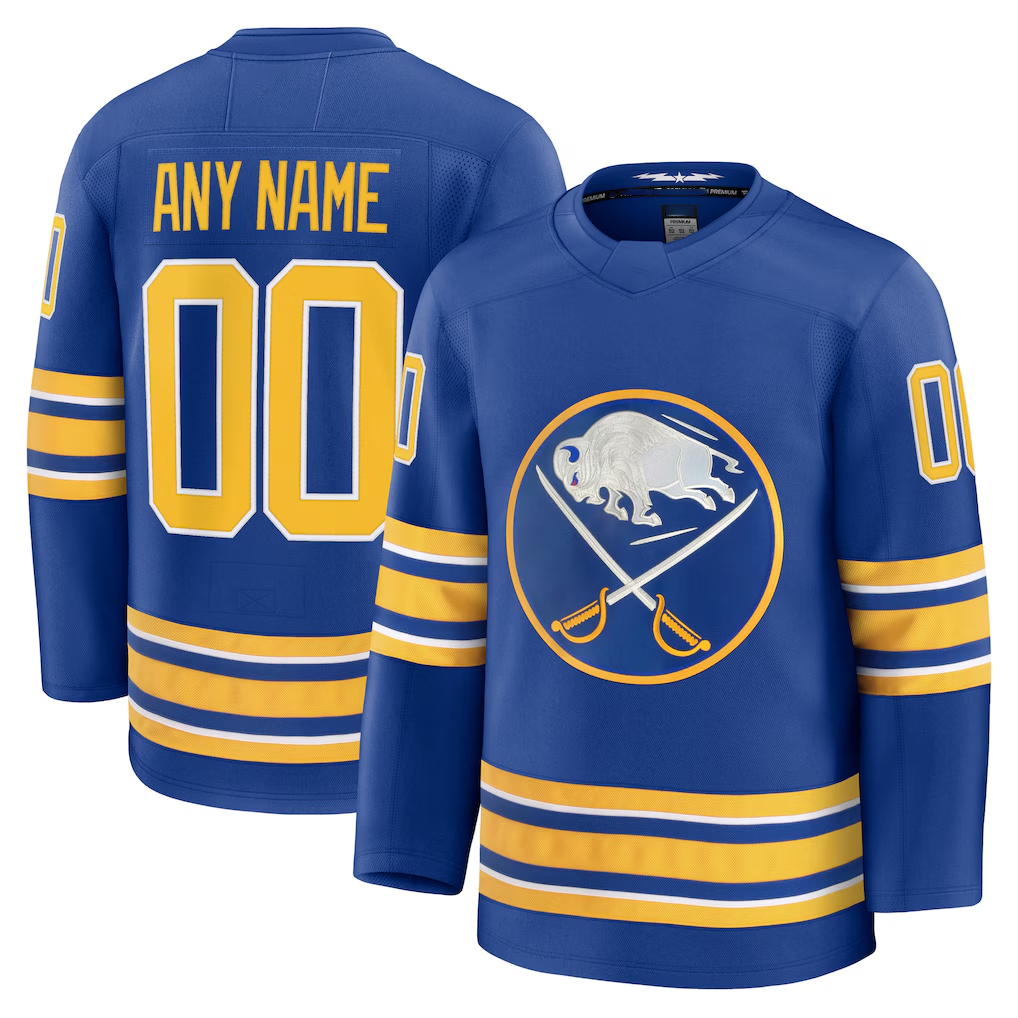 Odoa Custom B.Sabres Royal Home Premium Stitched Jerseys