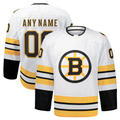 Odoa Custom B.Bruins White Away Authentic Pro Stitched Jerseys