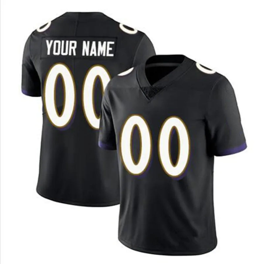 Odoa Custom B.Ravens Black Replica Limited Game Stitched Jerseys