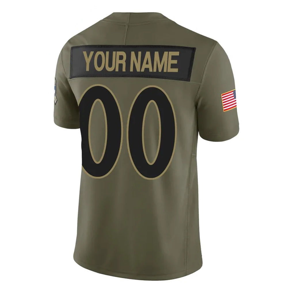 Odoa Custom B.Ravens Olive Salute To Service Limited Home Game Any Name & Numbers Stitched Jerseys